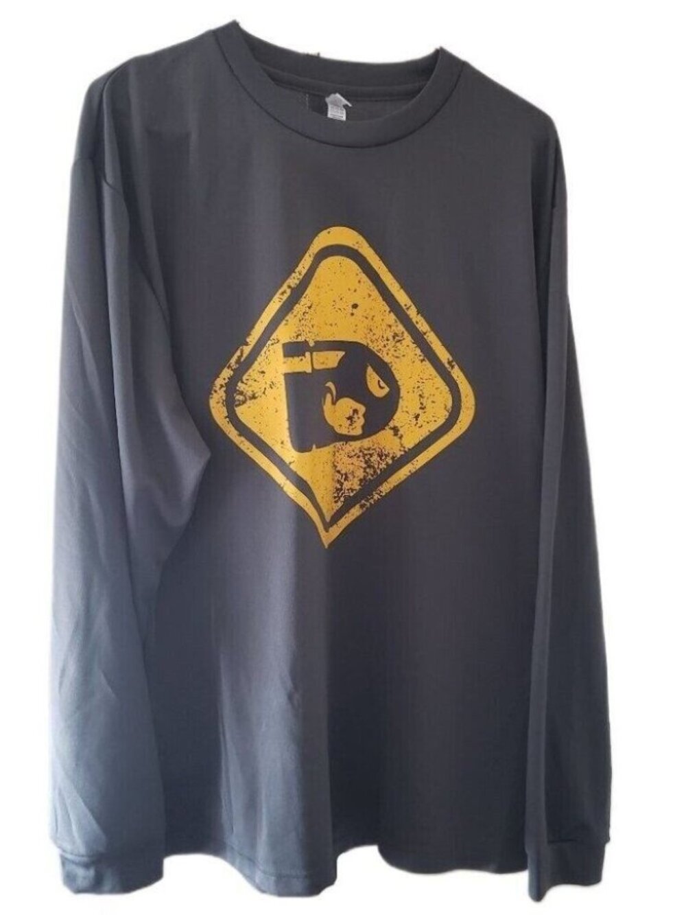 Glimmer Active Wear Mens Long Sleeve Gray Jersey Bullet Front -Yvng Ocho, Back